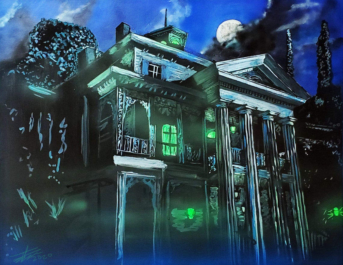 Disneyland Haunted Mansion Painting | Etsy