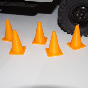 Miniature Orange Safety Cones, set of 5