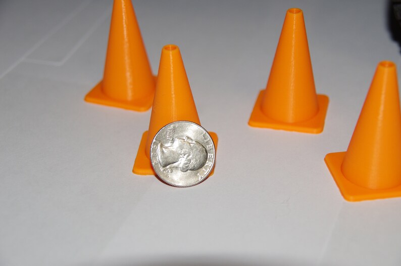 Miniature Orange Safety Cones Set of 5 Etsy