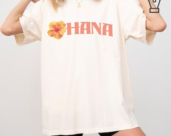 Camiseta Ohana inspirada en Disney, camiseta de Lilo y Stitch, camiseta con estampado bonito y colores cómodos