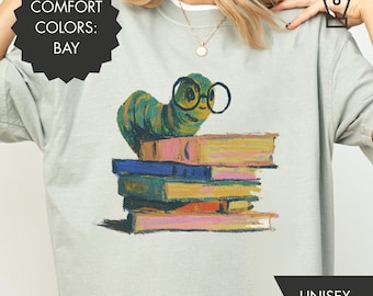 Bookworm Comfort Colors Shirt Reader Lover Tee Literary Graphic Top
