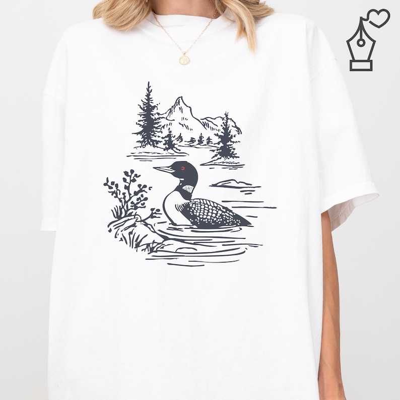 Comfort Colors Loon Shirt Bird Graphic Tee Nature Inspired Loon Shirt Casual Loon Tee Unisex Crewneck Bird Lover Shirt Wildlife Graphic Tee Ornithology Gift Tee Birdwatcher Outfit Casual Wear Shirt Lake Bird Graphic Tee Outdoor Bird Shirt Nature Lover Gift Shirt