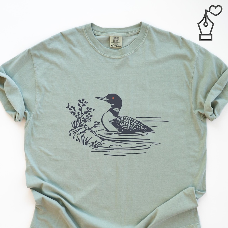 Comfort Colors Loon Shirt Bird Graphic Tee Nature Inspired Loon Shirt Casual Loon Tee Unisex Crewneck Bird Lover Shirt Wildlife Graphic Tee Ornithology Gift Tee Birdwatcher Outfit Casual Wear Shirt Lake Bird Graphic Tee Outdoor Bird Shirt Nature Lover Gift Shirt