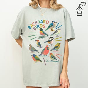 Backyard Birds T-Shirt, Nature Lover Gift, Summer Shirt, Birder Gift, Gift for Bird Lover, Bird Watching Tee, Birdwatching Shirt