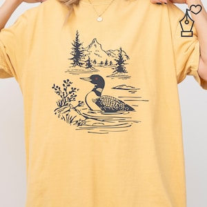 Comfort Colors Loon Shirt Bird Graphic Tee Nature Inspired Loon Shirt Casual Loon Tee Unisex Crewneck Bird Lover Shirt Wildlife Graphic Tee Ornithology Gift Tee Birdwatcher Outfit Casual Wear Shirt Lake Bird Graphic Tee Outdoor Bird Shirt Nature Lover Gift Shirt