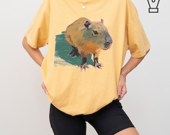 Maglietta Capibara Maglietta carina Colori comodi Maglietta per amanti degli animali