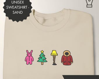 Een kerstverhaal geborduurd kerstsweater vakantiefilm ronde hals grappig kerstcadeau