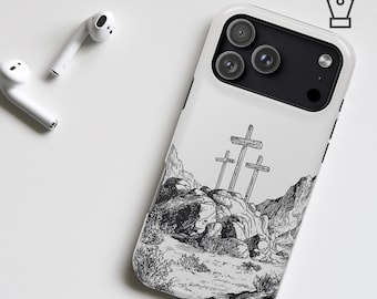 Christian Cross Phone Case iPhone 17 Protective Cover Religious Faith Inspired Scripture Design