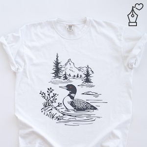 Comfort Colors Loon Shirt Bird Graphic Tee Nature Inspired Loon Shirt Casual Loon Tee Unisex Crewneck Bird Lover Shirt Wildlife Graphic Tee Ornithology Gift Tee Birdwatcher Outfit Casual Wear Shirt Lake Bird Graphic Tee Outdoor Bird Shirt Nature Lover Gift Shirt