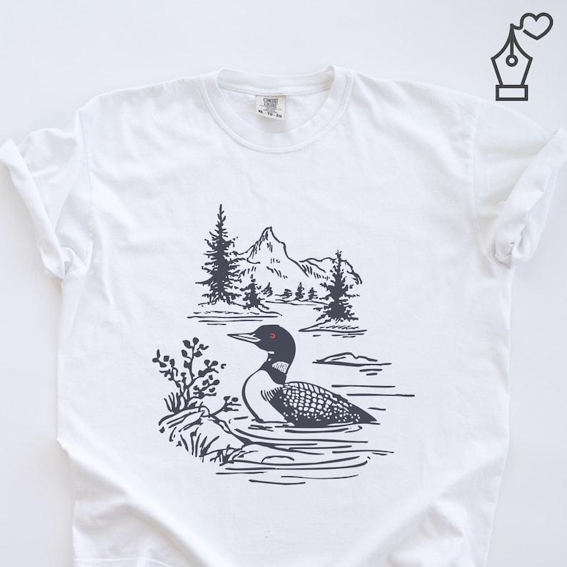 Comfort Colors Loon Shirt Bird Graphic Tee Nature Inspired Loon Shirt Casual Loon Tee Unisex Crewneck Bird Lover Shirt Wildlife Graphic Tee Ornithology Gift Tee Birdwatcher Outfit Casual Wear Shirt Lake Bird Graphic Tee Outdoor Bird Shirt Nature Lover Gift Shirt