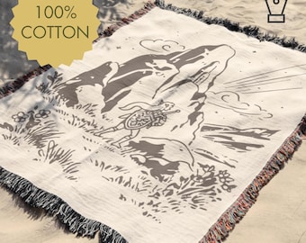 Vintage Legend of Zelda Woven Cotton Blanket Gamer Home Decor Gift