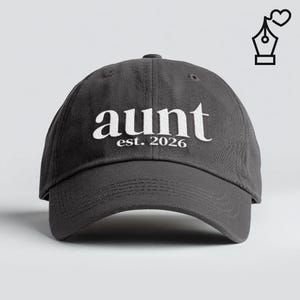 Aunt Established 2026 Embroidered Cotton Dad Cap: New Aunt Gift