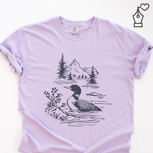 Comfort Colors Loon Shirt Bird Graphic Tee Nature Inspired Loon Shirt Casual Loon Tee Unisex Crewneck Bird Lover Shirt Wildlife Graphic Tee Ornithology Gift Tee Birdwatcher Outfit Casual Wear Shirt Lake Bird Graphic Tee Outdoor Bird Shirt Nature Lover Gift Shirt