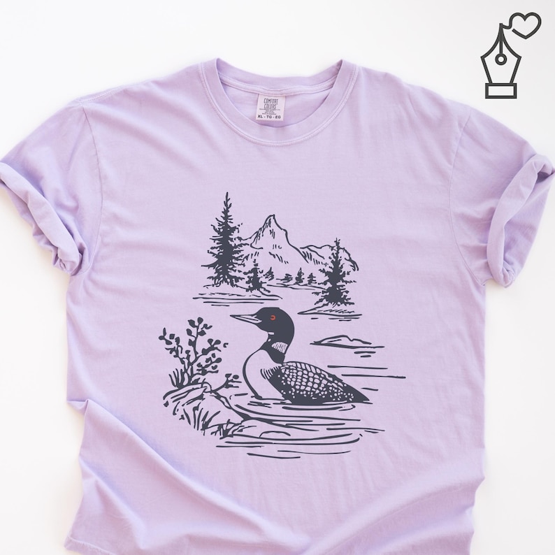 Comfort Colors Loon Shirt Bird Graphic Tee Nature Inspired Loon Shirt Casual Loon Tee Unisex Crewneck Bird Lover Shirt Wildlife Graphic Tee Ornithology Gift Tee Birdwatcher Outfit Casual Wear Shirt Lake Bird Graphic Tee Outdoor Bird Shirt Nature Lover Gift Shirt