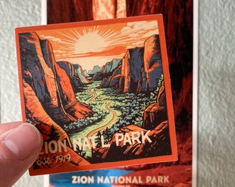 Parc national de Zion | Sticker mat imperméable et résistant aux UV | Sticker extérieur