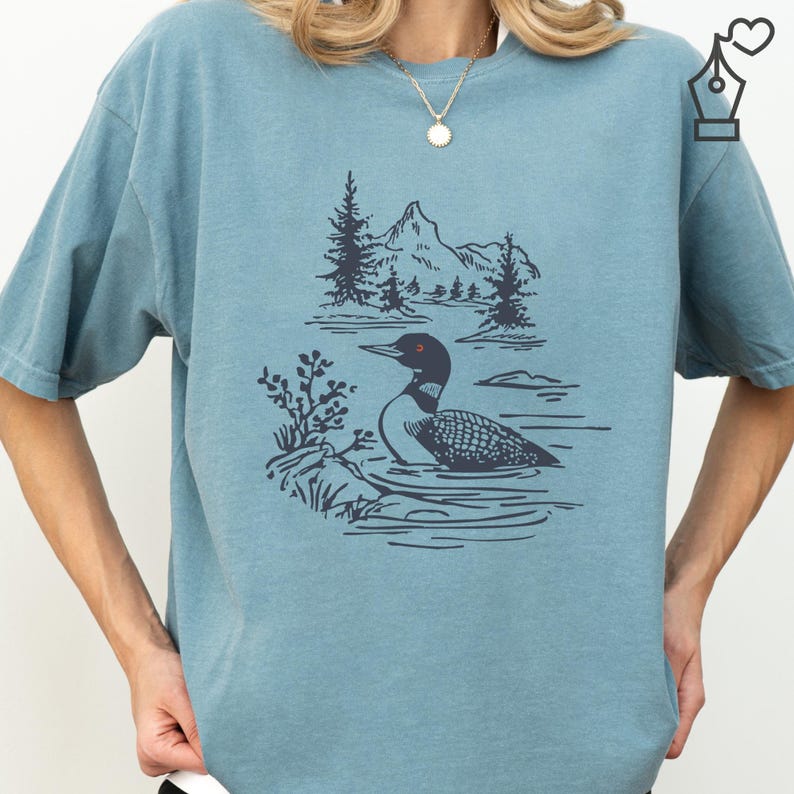Comfort Colors Loon Shirt Bird Graphic Tee Nature Inspired Loon Shirt Casual Loon Tee Unisex Crewneck Bird Lover Shirt Wildlife Graphic Tee Ornithology Gift Tee Birdwatcher Outfit Casual Wear Shirt Lake Bird Graphic Tee Outdoor Bird Shirt Nature Lover Gift Shirt