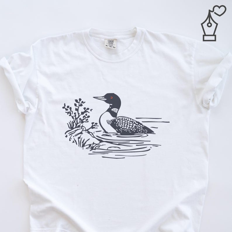 Comfort Colors Loon Shirt Bird Graphic Tee Nature Inspired Loon Shirt Casual Loon Tee Unisex Crewneck Bird Lover Shirt Wildlife Graphic Tee Ornithology Gift Tee Birdwatcher Outfit Casual Wear Shirt Lake Bird Graphic Tee Outdoor Bird Shirt Nature Lover Gift Shirt