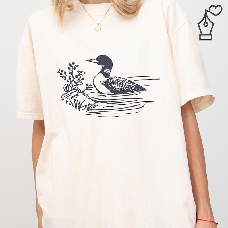 Comfort Colors Loon Shirt Bird Graphic Tee Nature Inspired Loon Shirt Casual Loon Tee Unisex Crewneck Bird Lover Shirt Wildlife Graphic Tee Ornithology Gift Tee Birdwatcher Outfit Casual Wear Shirt Lake Bird Graphic Tee Outdoor Bird Shirt Nature Lover Gift Shirt