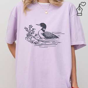 Comfort Colors Loon Shirt Bird Graphic Tee Nature Inspired Loon Shirt Casual Loon Tee Unisex Crewneck Bird Lover Shirt Wildlife Graphic Tee Ornithology Gift Tee Birdwatcher Outfit Casual Wear Shirt Lake Bird Graphic Tee Outdoor Bird Shirt Nature Lover Gift Shirt