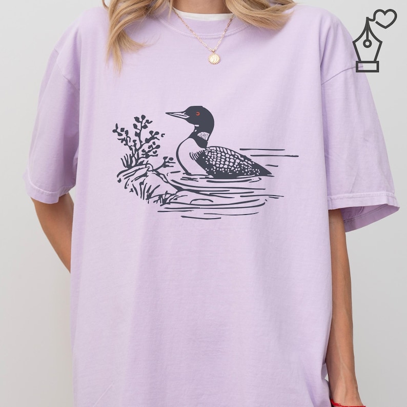 Comfort Colors Loon Shirt Bird Graphic Tee Nature Inspired Loon Shirt Casual Loon Tee Unisex Crewneck Bird Lover Shirt Wildlife Graphic Tee Ornithology Gift Tee Birdwatcher Outfit Casual Wear Shirt Lake Bird Graphic Tee Outdoor Bird Shirt Nature Lover Gift Shirt