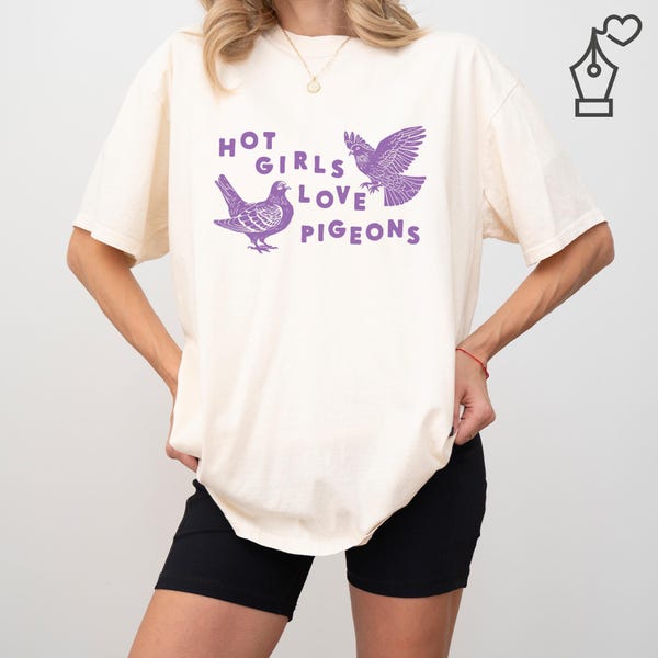 Camiseta "Chicas Guapas Aman las Palomas" de Comfort Colors, Regalo de Camiseta de Palomas