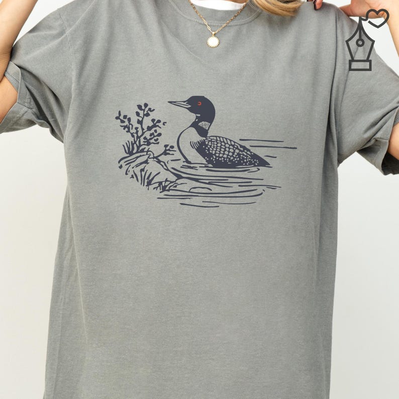 Comfort Colors Loon Shirt Bird Graphic Tee Nature Inspired Loon Shirt Casual Loon Tee Unisex Crewneck Bird Lover Shirt Wildlife Graphic Tee Ornithology Gift Tee Birdwatcher Outfit Casual Wear Shirt Lake Bird Graphic Tee Outdoor Bird Shirt Nature Lover Gift Shirt