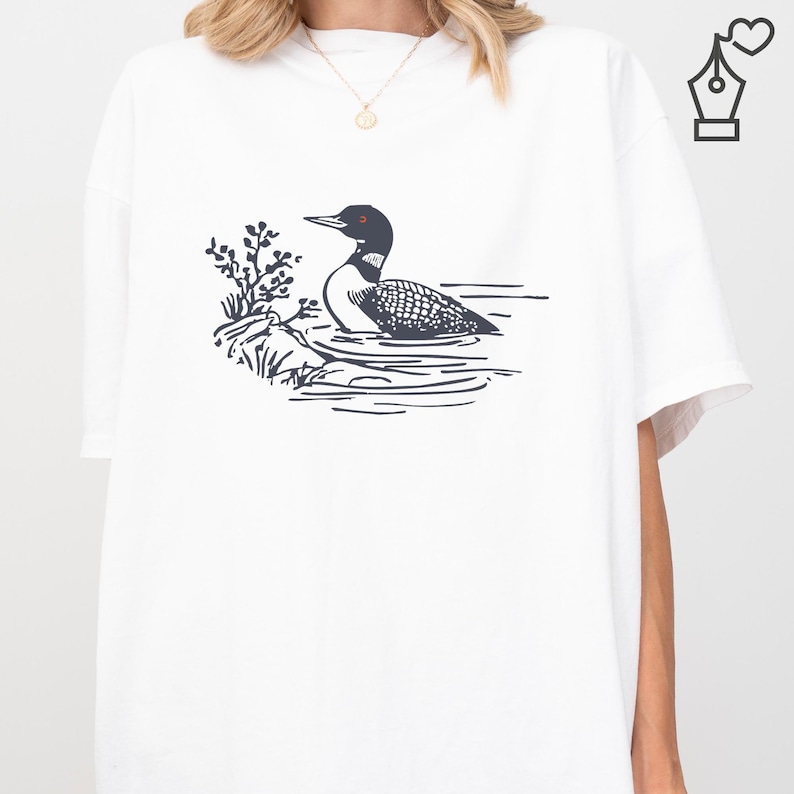 Comfort Colors Loon Shirt Bird Graphic Tee Nature Inspired Loon Shirt Casual Loon Tee Unisex Crewneck Bird Lover Shirt Wildlife Graphic Tee Ornithology Gift Tee Birdwatcher Outfit Casual Wear Shirt Lake Bird Graphic Tee Outdoor Bird Shirt Nature Lover Gift Shirt