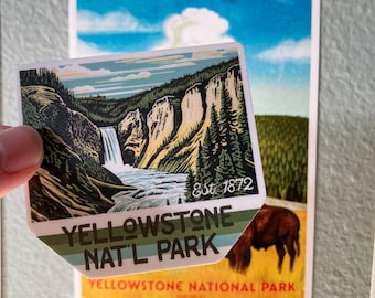 Parc national de Yellowstone | Sticker mat imperméable et résistant aux UV | Sticker extérieur