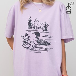Comfort Colors Loon Shirt Bird Graphic Tee Nature Inspired Loon Shirt Casual Loon Tee Unisex Crewneck Bird Lover Shirt Wildlife Graphic Tee Ornithology Gift Tee Birdwatcher Outfit Casual Wear Shirt Lake Bird Graphic Tee Outdoor Bird Shirt Nature Lover Gift Shirt