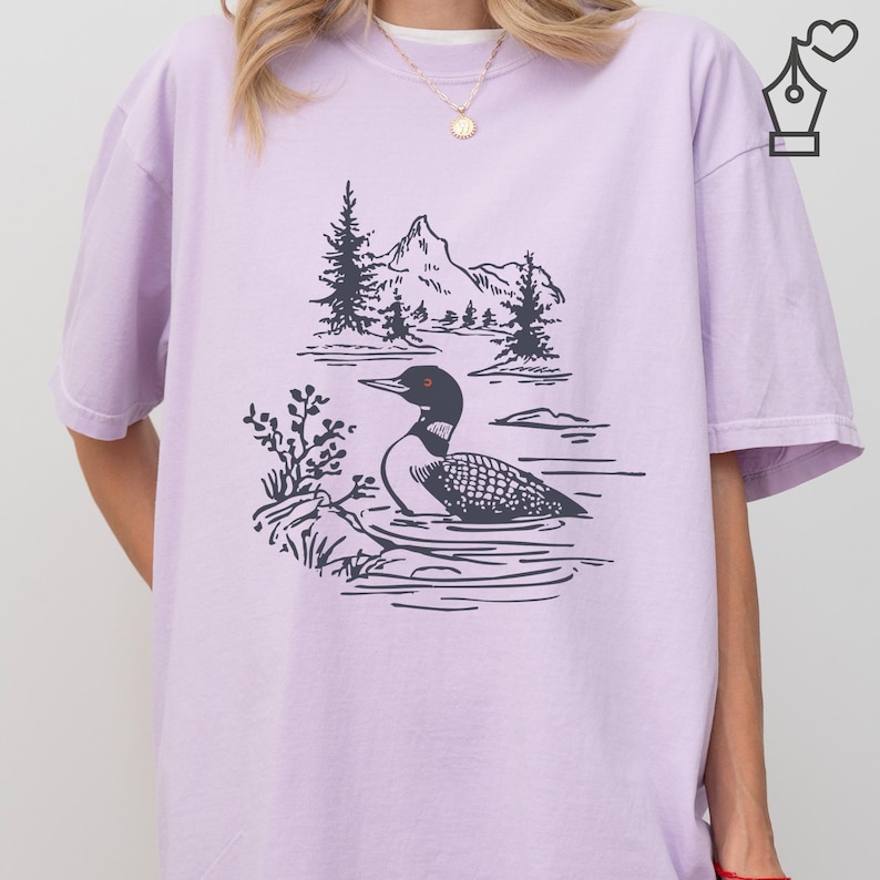 Comfort Colors Loon Shirt Bird Graphic Tee Nature Inspired Loon Shirt Casual Loon Tee Unisex Crewneck Bird Lover Shirt Wildlife Graphic Tee Ornithology Gift Tee Birdwatcher Outfit Casual Wear Shirt Lake Bird Graphic Tee Outdoor Bird Shirt Nature Lover Gift Shirt