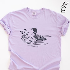 Comfort Colors Loon Shirt Bird Graphic Tee Nature Inspired Loon Shirt Casual Loon Tee Unisex Crewneck Bird Lover Shirt Wildlife Graphic Tee Ornithology Gift Tee Birdwatcher Outfit Casual Wear Shirt Lake Bird Graphic Tee Outdoor Bird Shirt Nature Lover Gift Shirt