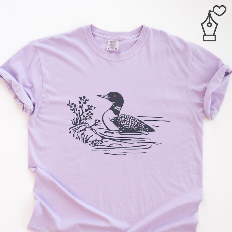 Comfort Colors Loon Shirt Bird Graphic Tee Nature Inspired Loon Shirt Casual Loon Tee Unisex Crewneck Bird Lover Shirt Wildlife Graphic Tee Ornithology Gift Tee Birdwatcher Outfit Casual Wear Shirt Lake Bird Graphic Tee Outdoor Bird Shirt Nature Lover Gift Shirt