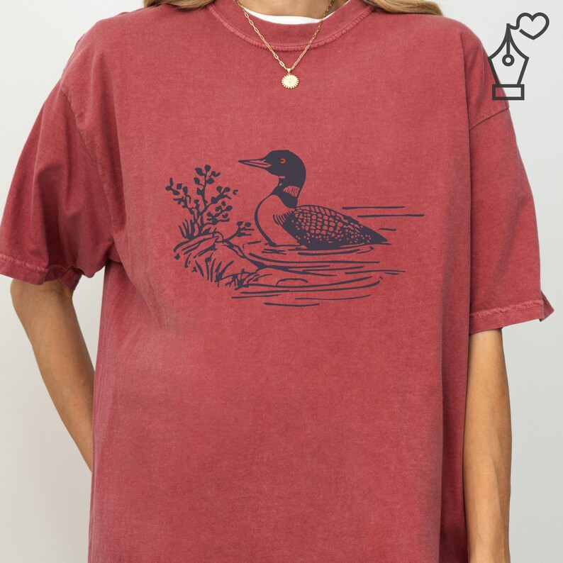Comfort Colors Loon Shirt Bird Graphic Tee Nature Inspired Loon Shirt Casual Loon Tee Unisex Crewneck Bird Lover Shirt Wildlife Graphic Tee Ornithology Gift Tee Birdwatcher Outfit Casual Wear Shirt Lake Bird Graphic Tee Outdoor Bird Shirt Nature Lover Gift Shirt