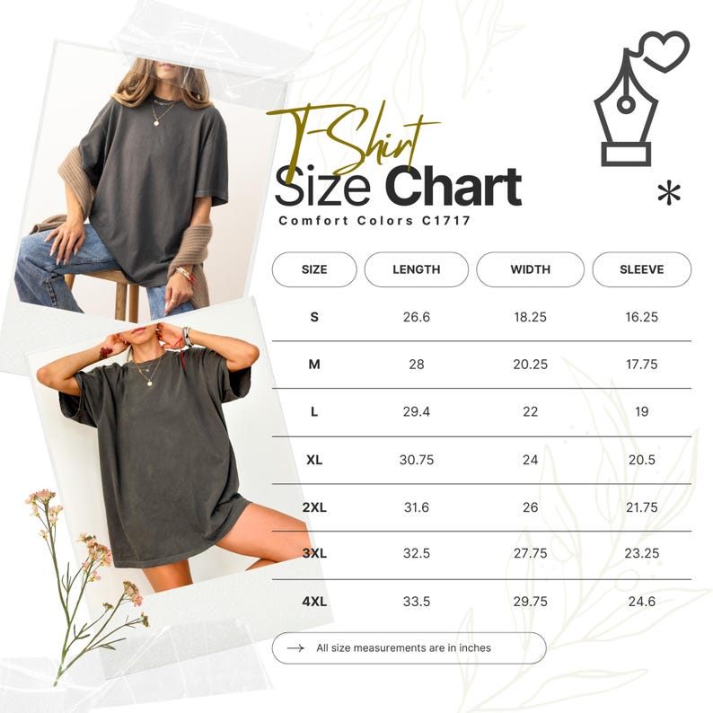 a women's shirt size chart with a picture of a woman's shirt