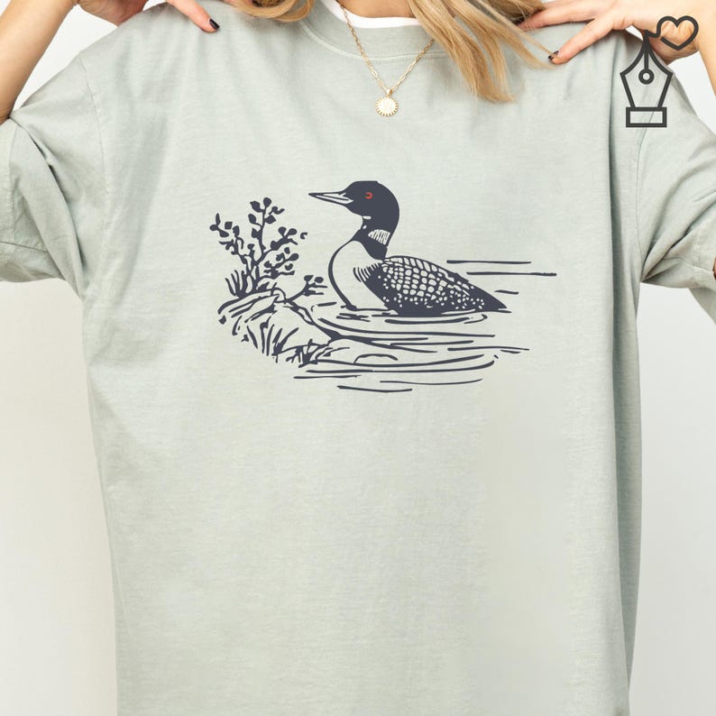 Comfort Colors Loon Shirt Bird Graphic Tee Nature Inspired Loon Shirt Casual Loon Tee Unisex Crewneck Bird Lover Shirt Wildlife Graphic Tee Ornithology Gift Tee Birdwatcher Outfit Casual Wear Shirt Lake Bird Graphic Tee Outdoor Bird Shirt Nature Lover Gift Shirt