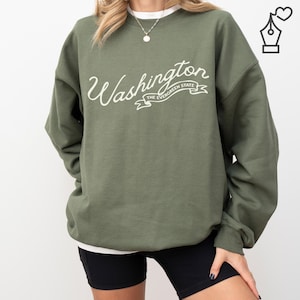 Washington State Crewneck Sweatshirt: Vintage Style Unisex Sweater