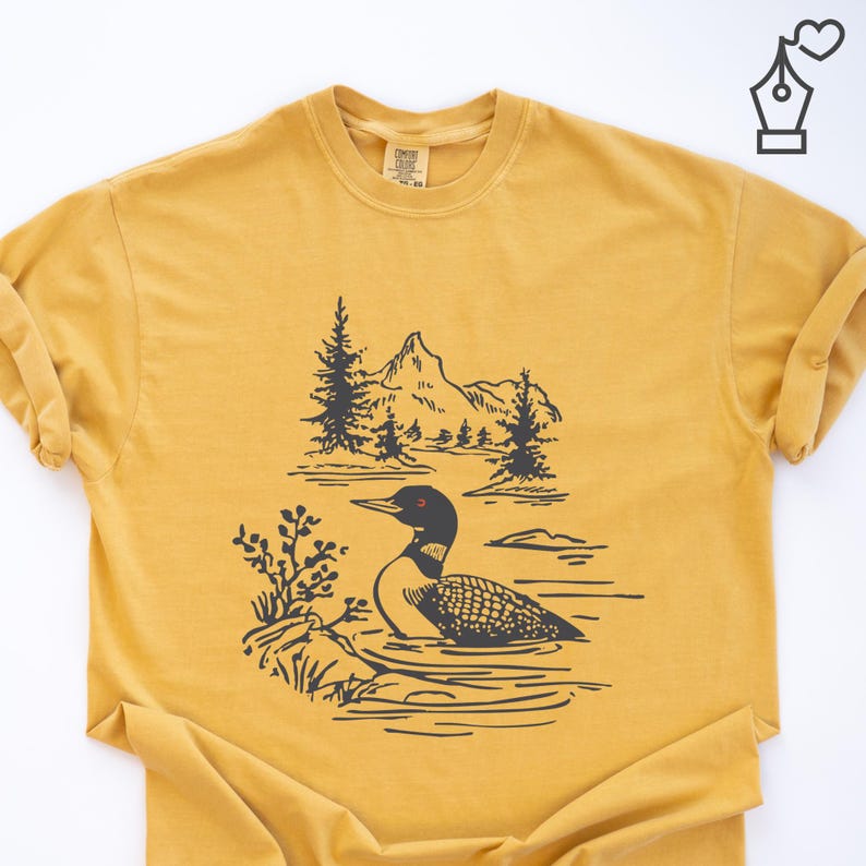 Comfort Colors Loon Shirt Bird Graphic Tee Nature Inspired Loon Shirt Casual Loon Tee Unisex Crewneck Bird Lover Shirt Wildlife Graphic Tee Ornithology Gift Tee Birdwatcher Outfit Casual Wear Shirt Lake Bird Graphic Tee Outdoor Bird Shirt Nature Lover Gift Shirt