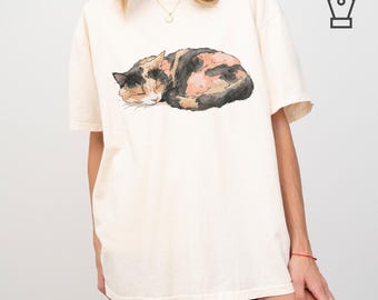 Tortoiseshell Cat Shirt Cute Tortie Graphic Tee Animal Lover TShirt Comfort Colors