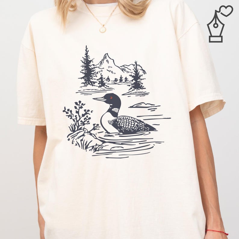 Comfort Colors Loon Shirt Bird Graphic Tee Nature Inspired Loon Shirt Casual Loon Tee Unisex Crewneck Bird Lover Shirt Wildlife Graphic Tee Ornithology Gift Tee Birdwatcher Outfit Casual Wear Shirt Lake Bird Graphic Tee Outdoor Bird Shirt Nature Lover Gift Shirt