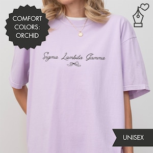 Sigma Lambda Gamma Comfort Colors-shirt vrouwenshirt met grafische print