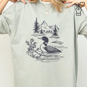 Comfort Colors Loon Shirt Bird Graphic Tee Nature Inspired Loon Shirt Casual Loon Tee Unisex Crewneck Bird Lover Shirt Wildlife Graphic Tee Ornithology Gift Tee Birdwatcher Outfit Casual Wear Shirt Lake Bird Graphic Tee Outdoor Bird Shirt Nature Lover Gift Shirt