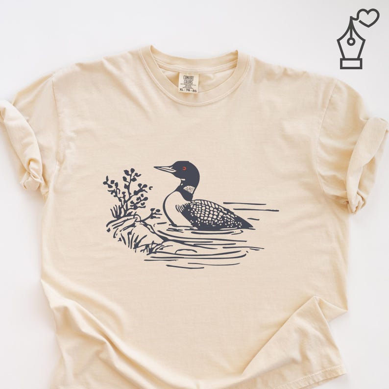 Comfort Colors Loon Shirt Bird Graphic Tee Nature Inspired Loon Shirt Casual Loon Tee Unisex Crewneck Bird Lover Shirt Wildlife Graphic Tee Ornithology Gift Tee Birdwatcher Outfit Casual Wear Shirt Lake Bird Graphic Tee Outdoor Bird Shirt Nature Lover Gift Shirt