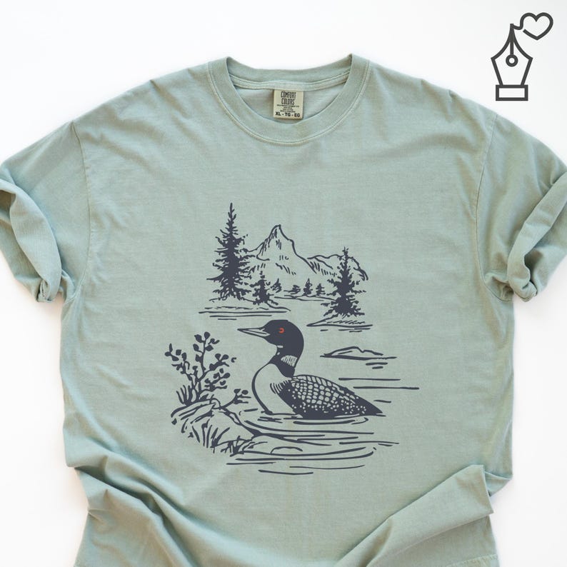 Comfort Colors Loon Shirt Bird Graphic Tee Nature Inspired Loon Shirt Casual Loon Tee Unisex Crewneck Bird Lover Shirt Wildlife Graphic Tee Ornithology Gift Tee Birdwatcher Outfit Casual Wear Shirt Lake Bird Graphic Tee Outdoor Bird Shirt Nature Lover Gift Shirt