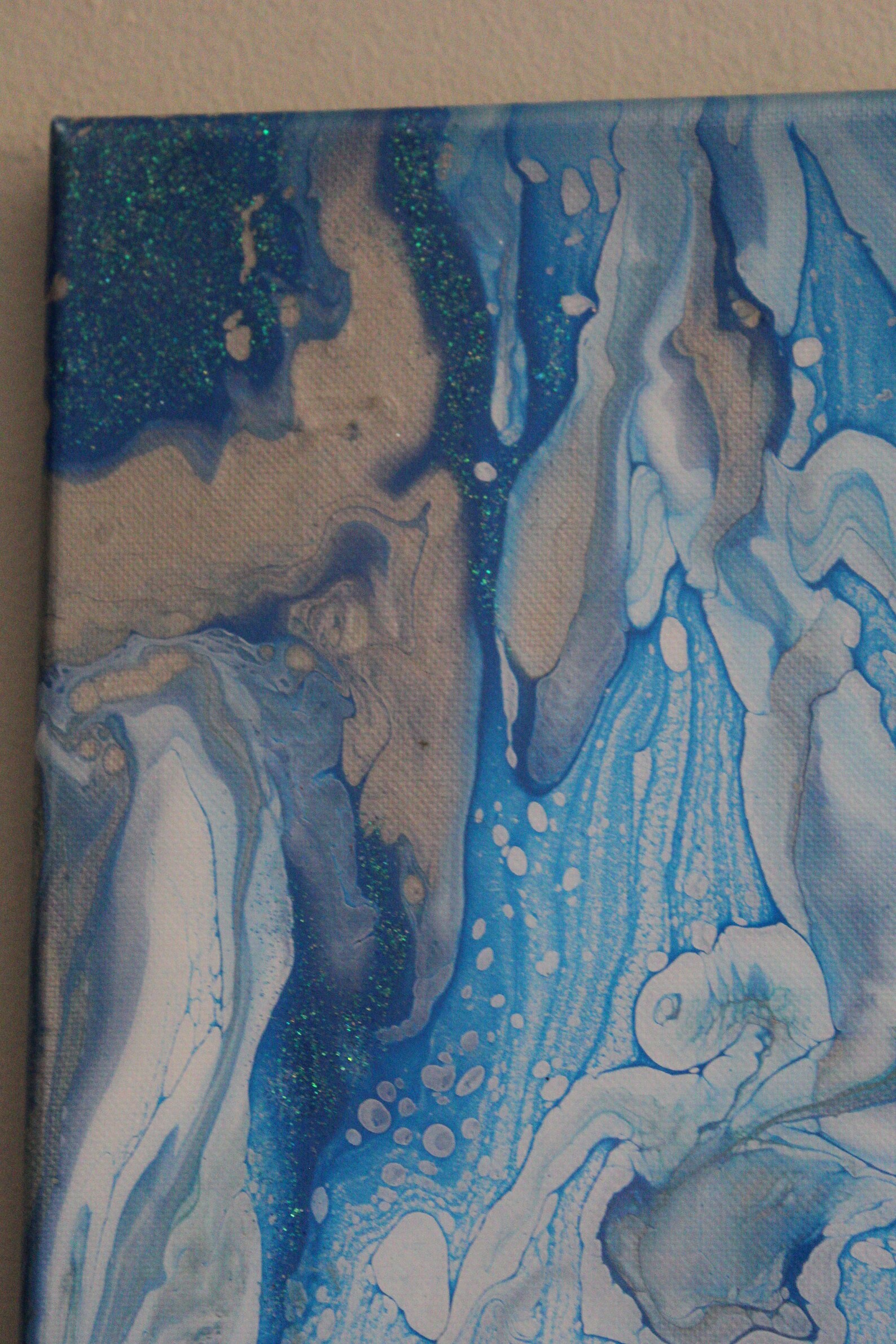Acrylic Pour Painting 8x10 With Epoxy Resin Etsy