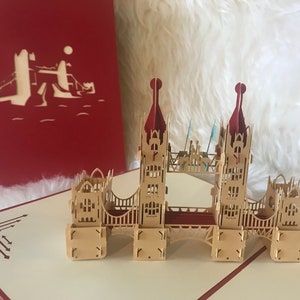 London Tower Bridge/tarjeta de Acción de Gracias, tarjeta de cumpleaños, tarjeta del día del padre, tarjeta de felicitación/tarjeta de felicitación 3D POPUP tarjetas de felicitación para todas las ocasiones