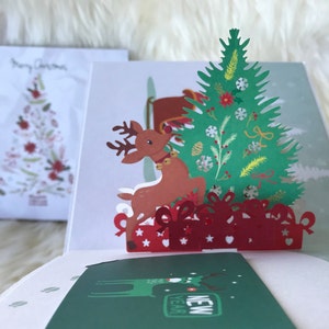 Santa / Navidad / Tarjeta de Navidad especial para Navidad / Feliz Navidad / Tarjetas de felicitación 3D de mano, Tarjetas de felicitación emergentes hechas a mano para Navidad
