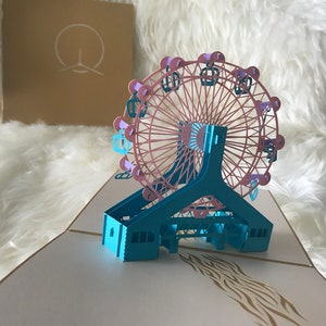 SKY WHEEL/cartão de Ação de Graças, cartão de aniversário, cartão de dia das mães, casamento, cartão de parabéns/cartões pop-up 3D manuais para todas as ocasiões