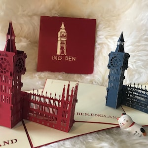 Big Ben/ringraziamento carta, biglietto d'auguri, biglietto festa della mamma, matrimonio, Congratulazioni Card/Wrap 3D biglietti di auguri POPUP per tutte le occasioni