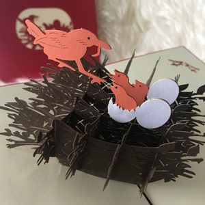 Amor Nest / tarjeta de Acción de Gracias, tarjeta de cumpleaños, tarjeta del día de la madre, boda, tarjeta de felicitación / Handmand 3D POPUP tarjetas de felicitación para todas las ocasiones