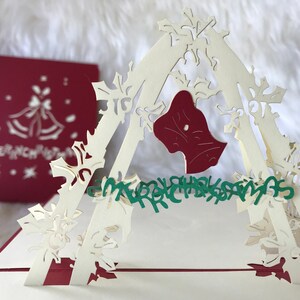 Jingle Bells -Tarjeta especial de Navidad para Navidad / Feliz Navidad / Handmand tarjetas de felicitación 3D, tarjetas de felicitación pop-up hechas a mano para Navidad